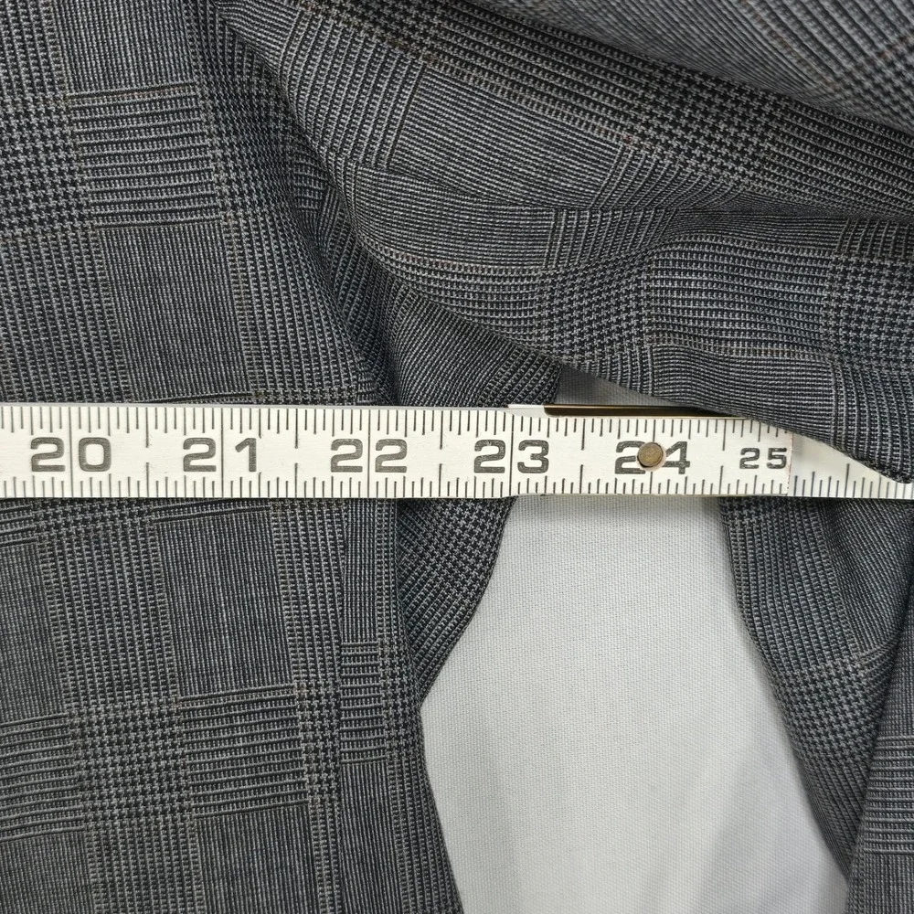 VTG Lands' End Wool Blazer Sutton Traditional Fit‎ Gray Plaid Mens 46 Reg Formal